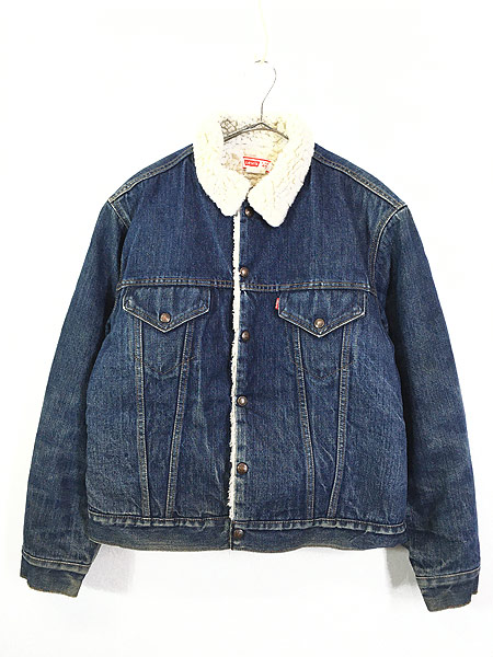 古着 80s USA製 Levi's 70605-0217 濃紺 デニム ボア ジャケット G