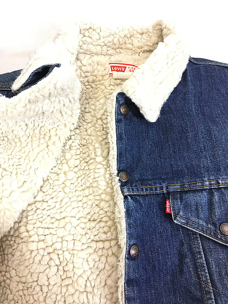 古着 80s USA製 Levi's 70605-0217 濃紺 デニム ボア ジャケット G