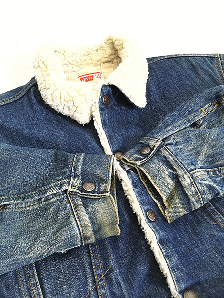 古着 80s USA製 Levi's 70605-0217 濃紺 デニム ボア ジャケット G