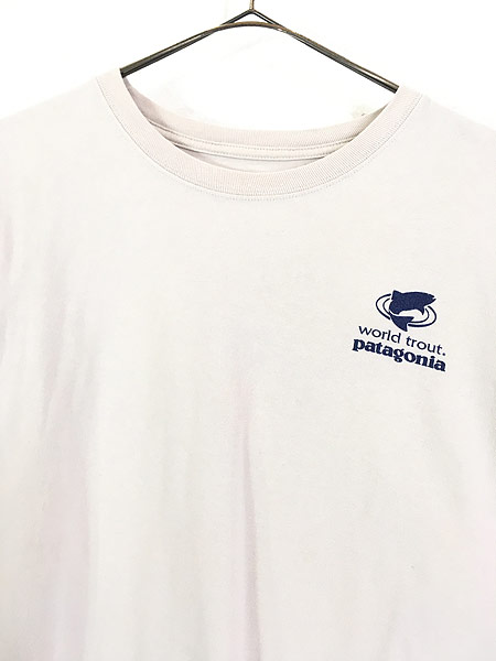 patagonia　トラウト　world trout Tシャツ　Ｌ　白