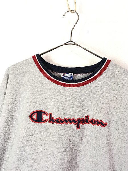 古着 90s Champion リブライン トリコロール スウェット トレーナー XL