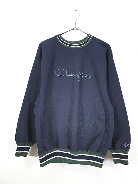 古着 90s USA製 Champion Reverse Weave BIGロゴ リブライン リバース