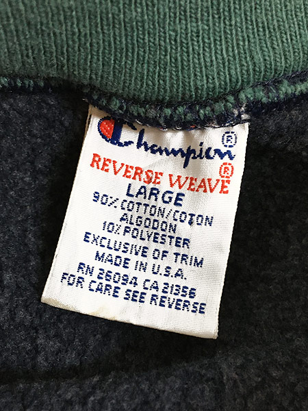 古着 90s USA製 Champion Reverse Weave BIGロゴ Wネック リバース