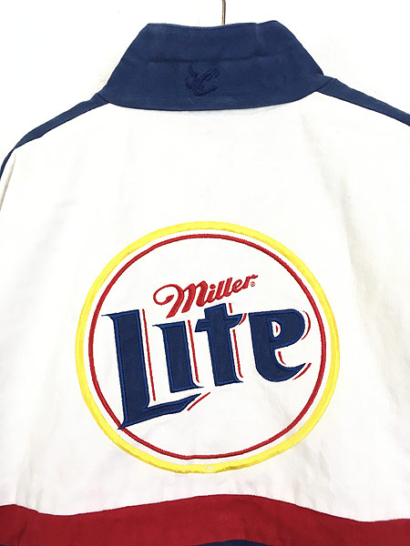 Miller Lite レーシングジャケット ワッペン 刺繍 紺メンズL