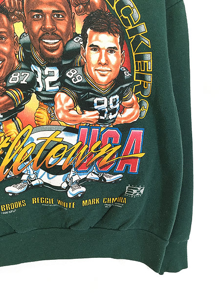 古着 90s USA製 NFL Green Bay Packers パッカーズ イラスト スウェット トレーナー XL 古着 - 古着 通販  ヴィンテージ　古着屋 Dracaena ドラセナ