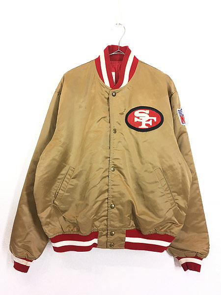 古着 90s NFL San Francisco 49ers 両面 パッチ 光沢 サテン