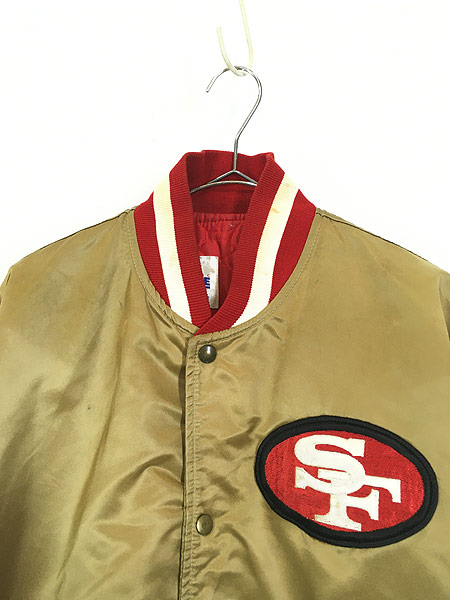 古着 90s NFL San Francisco 49ers 両面 パッチ 光沢 サテン