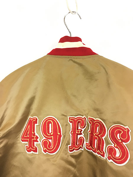 古着 90s NFL San Francisco 49ers 両面 パッチ 光沢 サテン