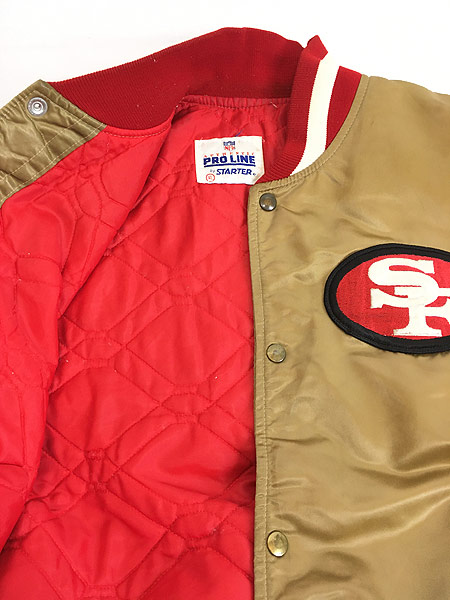 古着 90s NFL San Francisco 49ers 両面 パッチ 光沢 サテン