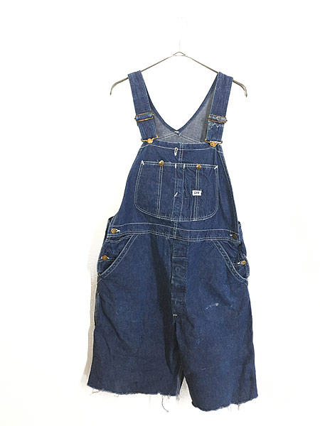 【最終売り尽くし】古着 50s USA製 Lee 「Jelt Denim」 濃紺 ジェルト デニム カットオフ オーバーオール W36 古着 - 古着  通販 ヴィンテージ　古着屋 Dracaena ドラセナ