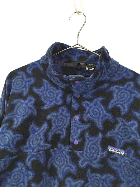 古着 90s Canada製 Patagonia 「ZEN TURTLES」 亀 タートル スナップT