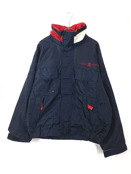 古着 90s TOMMY HILFIGER ロゴ 刺しゅう 裏地フリース 2way ナイロン ジャケット L 古着【30off】 - 古着 通販  ヴィンテージ　古着屋 Dracaena ドラセナ