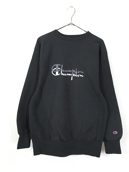 古着 90s USA製 Champion Reverse Weave 2連 ロゴ 刺しゅう リバース