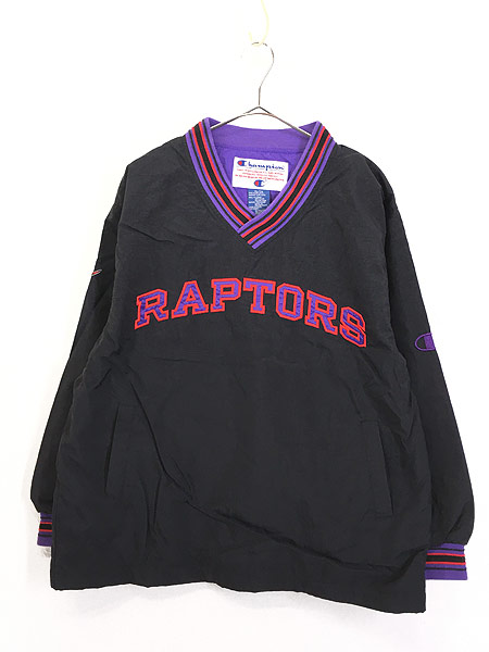 古着 90s Champion NBA 「RAPTORS」 プルオーバー ナイロン ジャケット