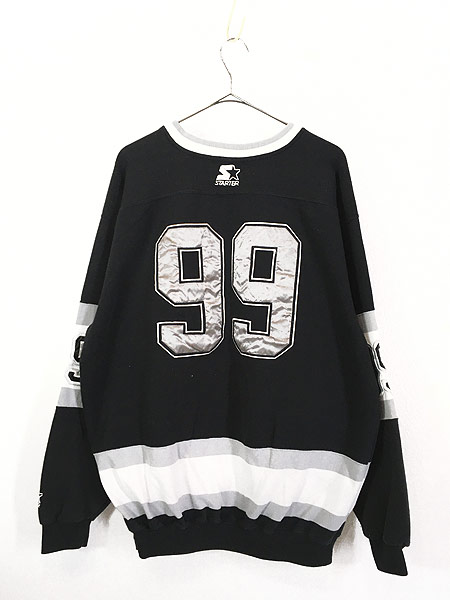 古着 90s NHL Los Angeles Kings キングス ナイロン パッチ スウェット