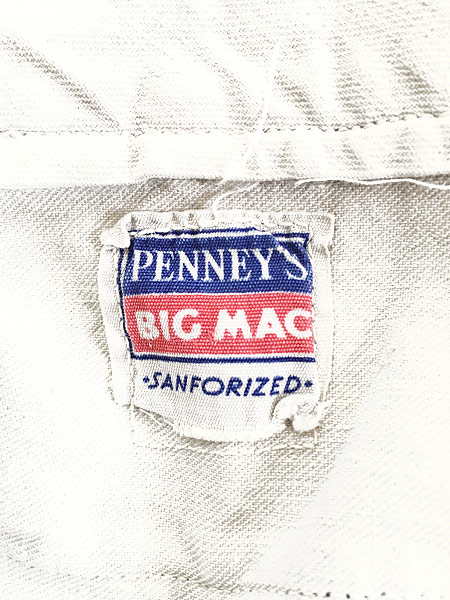 古着 50s Penney's BIG MAC 黒シャン ブラック シャンブレー ダメージ
