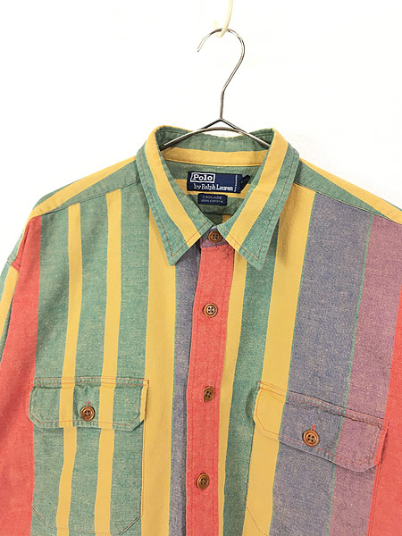古着 90s Polo Ralph Lauren 名作 「CASCADE」 マルチ ストライプ 古着 90s Polo Ralph Lauren 名作 「CASCADE」 マルチ ストライプ