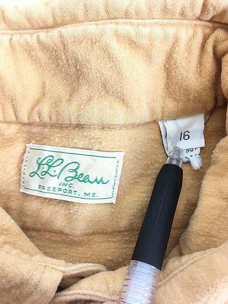 古着 60s LL Bean 筆記体タグ シャモアクロス フランネル シャツ ネルシャツ 16 古着 - 古着 通販 ヴィンテージ　古着屋  Dracaena ドラセナ