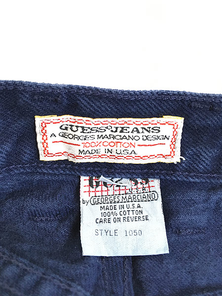 古着 90s USA製 GUESS インディゴ カラー デニム テーパード パンツ