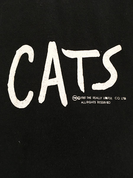 古着 80s USA製 CATS キャッツ ミュージカル グラフィック Tシャツ M 