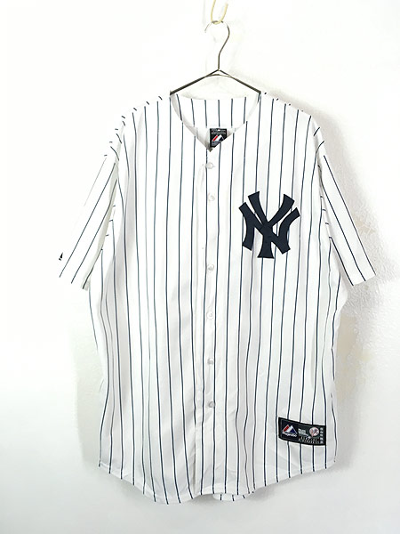 古着 MLB NY Yankees ヤンキース No2 「JETER」 ストライプ ベース 