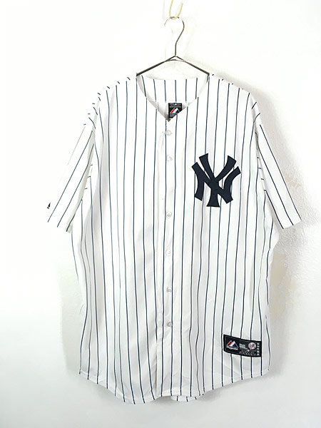 古着 MLB NY Yankees ヤンキース No2 「JETER」 ストライプ ベース