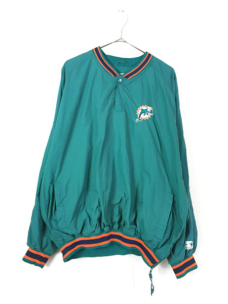 【レア】90s NFL ドルフィンズ　ナイロンジャケット　プルオーバー　刺繍