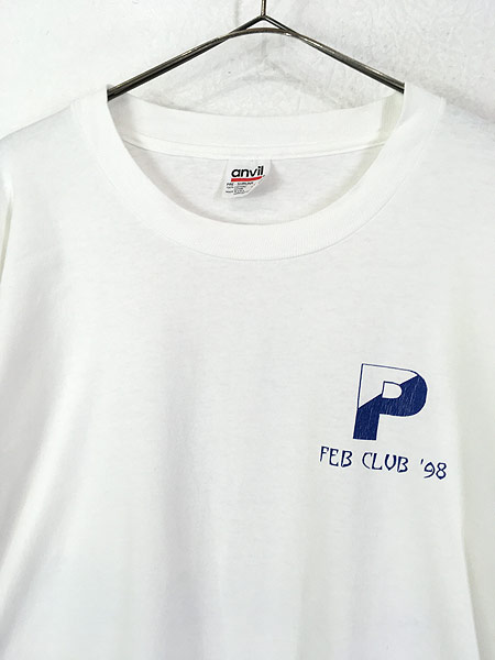 古着 90s USA製 FEB CLUB 「P」 ムンクの叫び パロディ アート 長袖 Ｔ