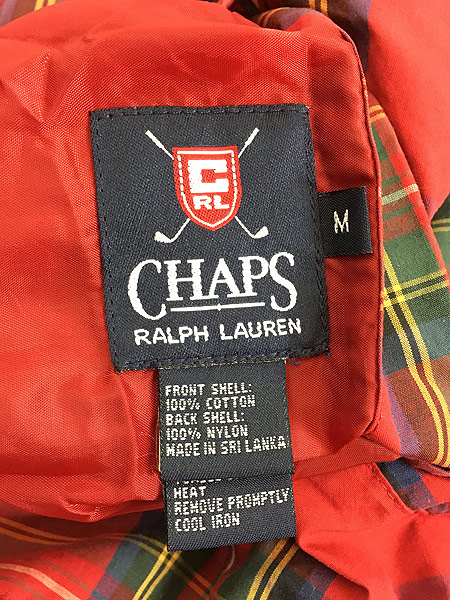 古着 90s CHAPS Ralph Lauren 無地 × チェック リバーシブル