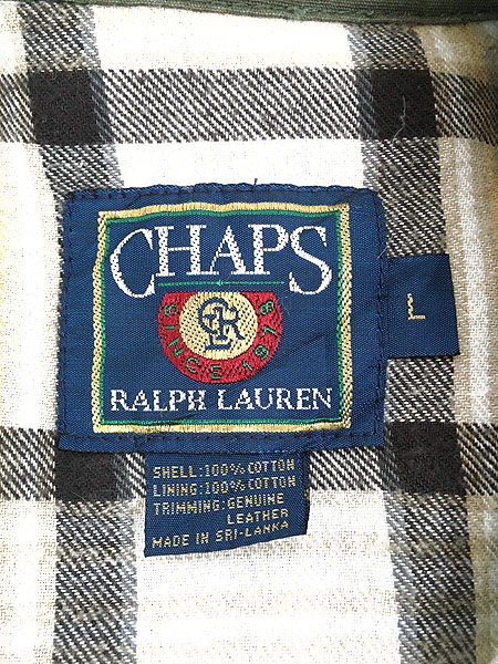 古着 90s CHAPS Ralph Lauren 本革 レザー襟 トラウト パッチ