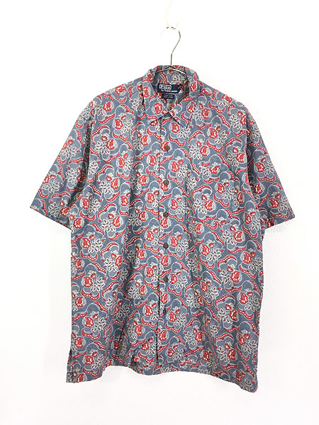 90's ラルフローレン CLAYTON チェックシャツ 半袖  0753