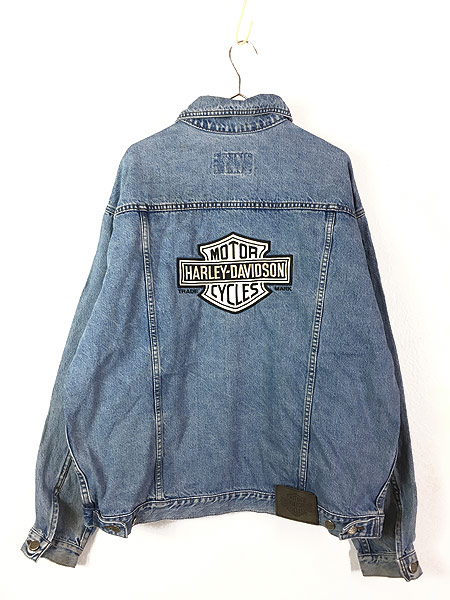 古着 90s HARLEY DAVIDSON ハーレー シールド 刺しゅう デニム ジャケット Gジャン L 古着【10off】 - 古着 通販  ヴィンテージ　古着屋 Dracaena ドラセナ