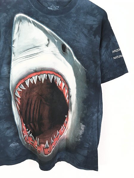 XL  長袖　薄手　ボタンシャツ　シャツ　黒　メンズ　ロンT  サメ