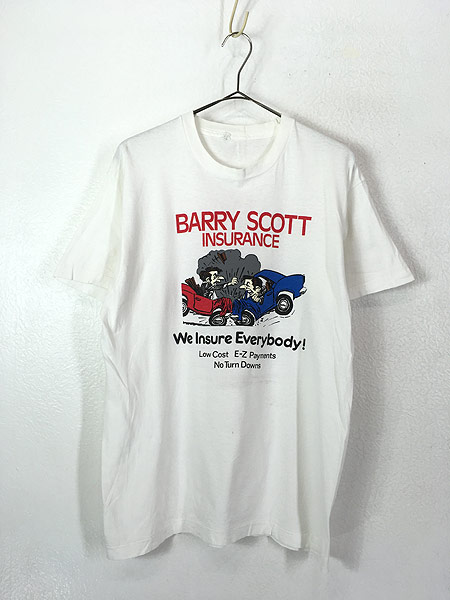 古着 80s USA製 Barry Scott Insurance クラッシュ ポップ アート Tシャツ XL 古着
