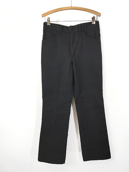 古着 70s Dickies ディッキーズ ブラック カツラギ ワーク フレア パンツ W30 L29.5 古着【30off】 - 古着 通販  ヴィンテージ 古着屋 Dracaena ドラセナ