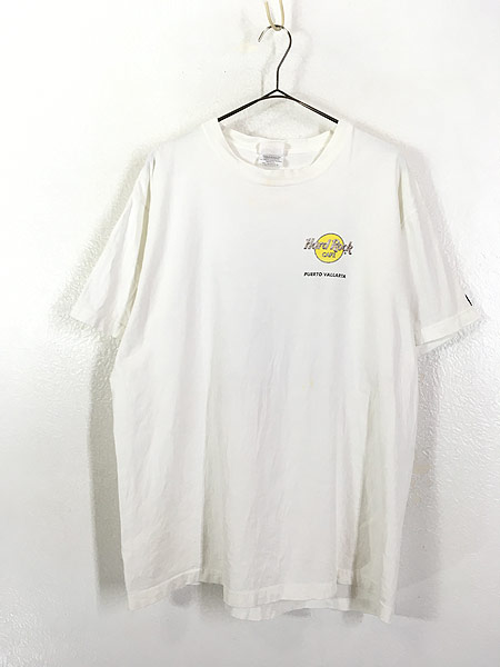 古着 90s Hard Rock Cafe 「PUERTO VALLARTA」 バード 海鳥 両面 ハードロック Tシャツ XL 古着