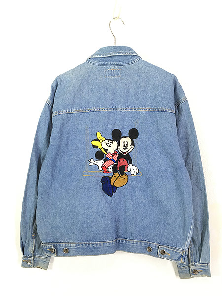 古着 90s Disney Mickey ミッキー ミニー ブランコ デニム ジャケット 