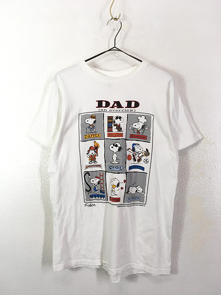 古着 90s USA製 「DAD」 Snoopy スヌーピー キャラクター Tシャツ M