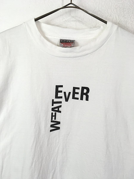 古着 90s ONEITA POWER-T 「WHAT EVER」 シンプル ロゴ ヘビー Tシャツ