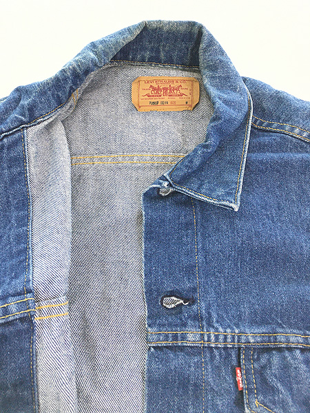 古着 80s USA製 Levi's 70507-0214 ハンド ポケット付 ブルー デニム