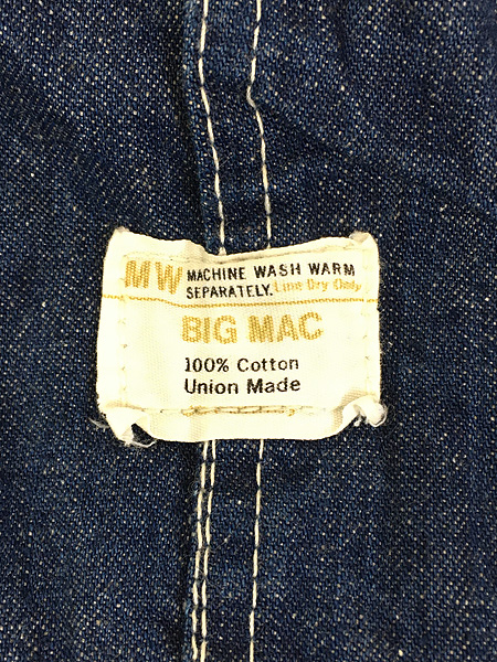 古着 70s BIG MAC JC Penney 100%コットン 濃紺 デニム ローバック