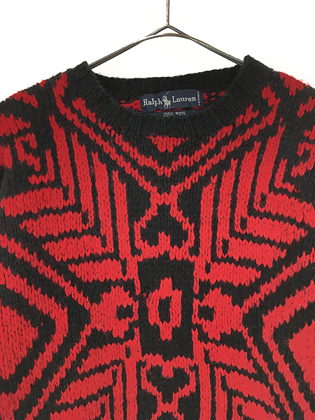 にゃーにゃknit90s ウール 肉厚 ノルディックニット セーター  メンズ L