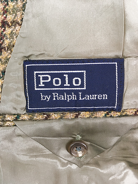 古着 90s USA製 Polo Ralph Lauren 千鳥格子 チェック ウール