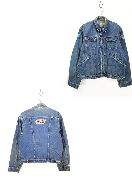 古着 70s USA製 Wrangler 24MJZ フロント ジップ ダメージ デニム ...