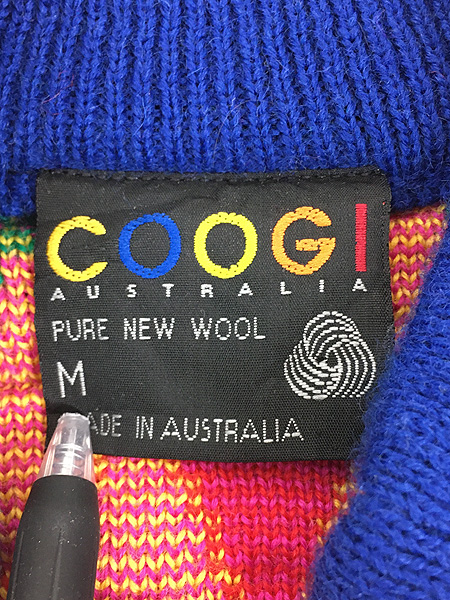 古着 90s Australia製 COOGI レアパターン!! 3D カラフル ランダム