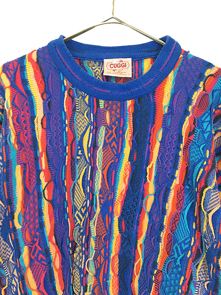 古着 80s Australia製 CUGGI 旧タグ COOGI 3D カラフル ランダム 