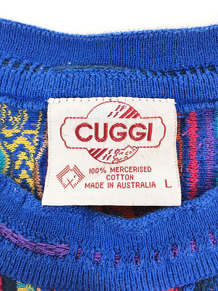 古着 80s Australia製 CUGGI 旧タグ COOGI 3D カラフル ランダム