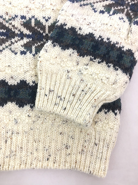 古着 90s Ireland製 Aran Crafts フェアアイル ボーダー アラン 