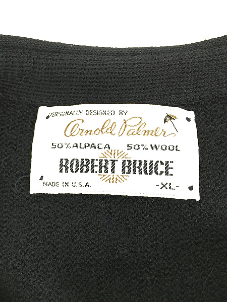 古着 70s USA製 Arnold Palmer × Robert Bruce アルパカ ウール ニット ...