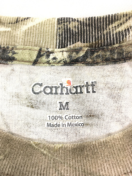 古着 Carhartt リアル ツリー カモ 迷彩 ポケット付 長袖 Tシャツ ロン